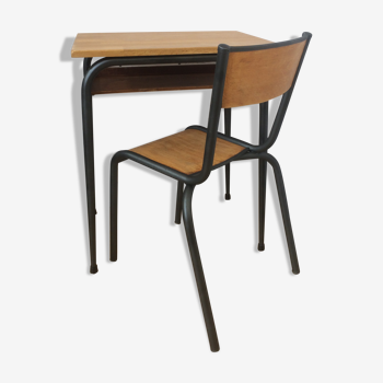 School desk and chair