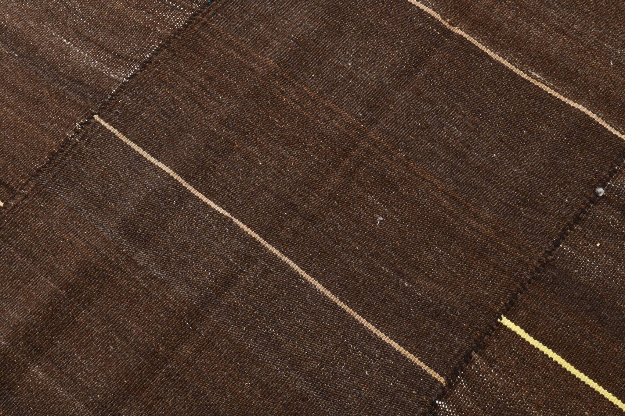 5x8 Dark Brown Ethnic Turkish Kilim Rug, 169x238Cm
