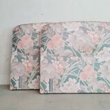 Têtes de lit paire vintage fleuries rose