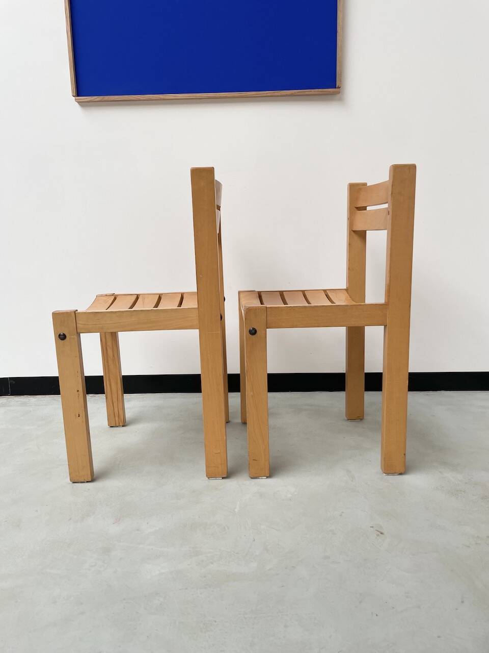 Beech chairs from the 1980s, Sornay.