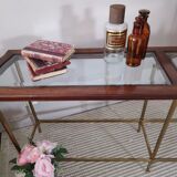Glass and brass console table