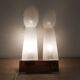 Wall lamp in teak wood and glass