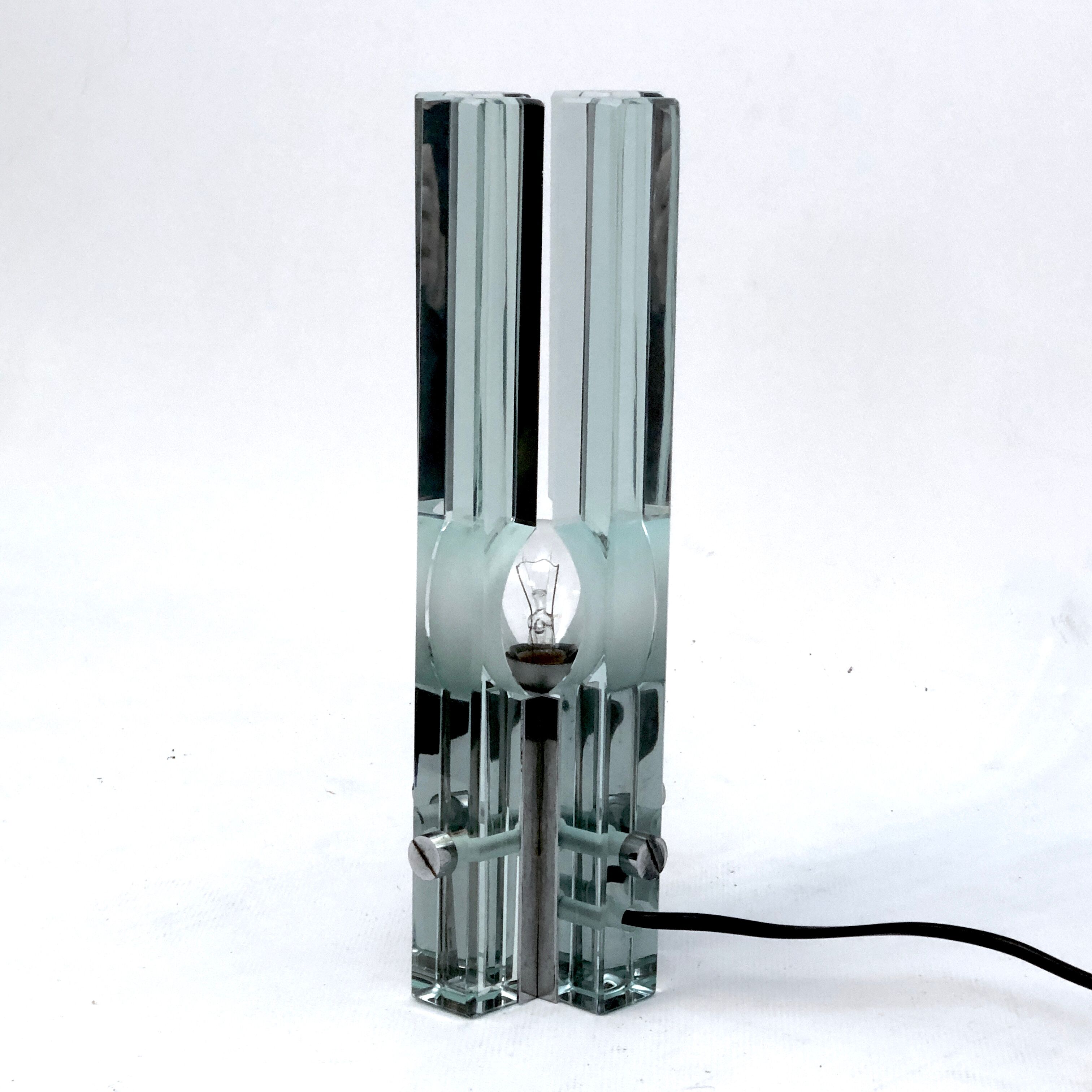 Gallotti e Radice, Vintage glass table lamp from 70s