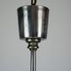 1930s Italian Art Deco Pendant Light with Etched Glass and Amber Globe