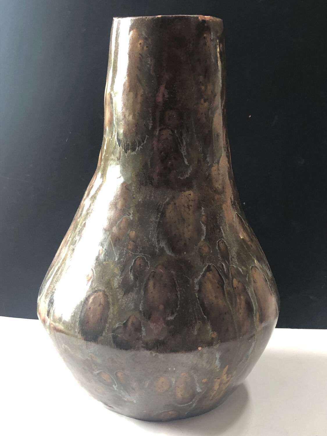 Vintage ceramic lamp base signed Dechamps