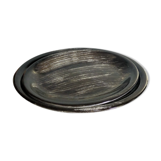 Duo de plats ovales céramique des Salins années 50