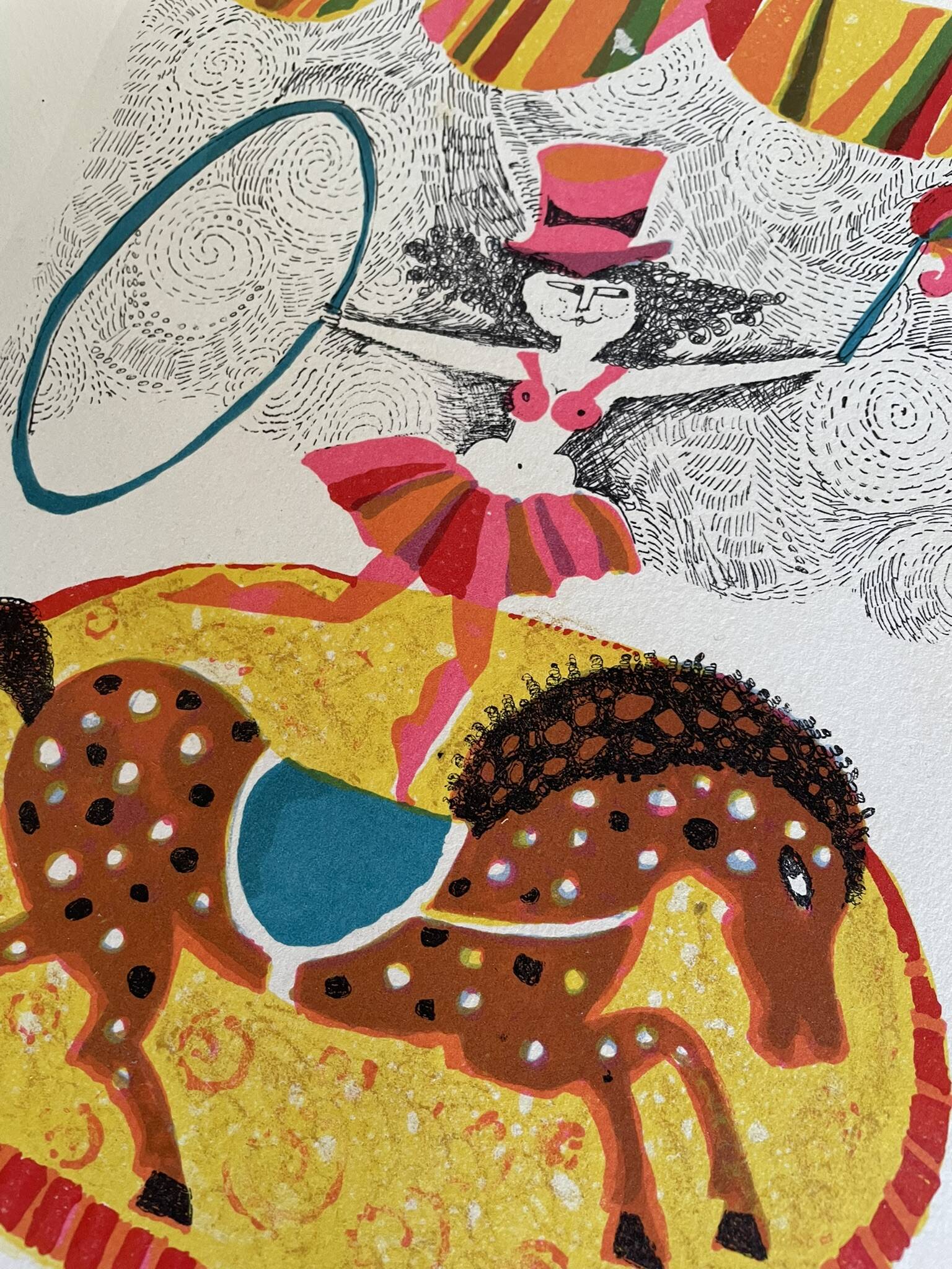 Original lithograph horse acrobat by judith bledsoe