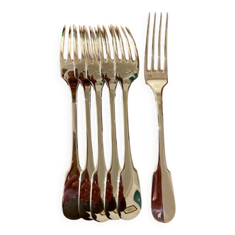 Christofle cluny old Paris, 6 table forks 20.5 cm excellent condition