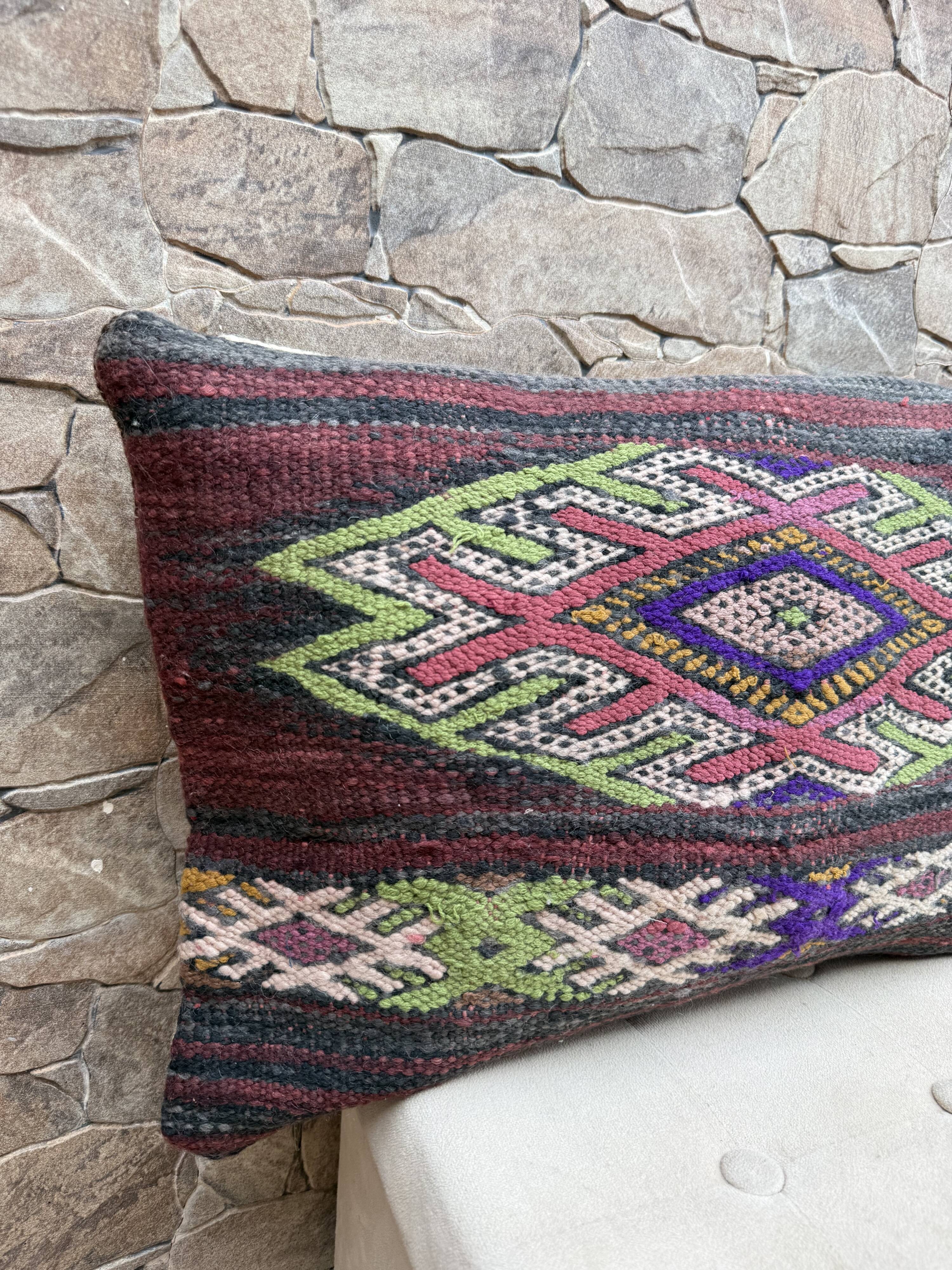 Vintage Moroccan Berber wool cushion cover