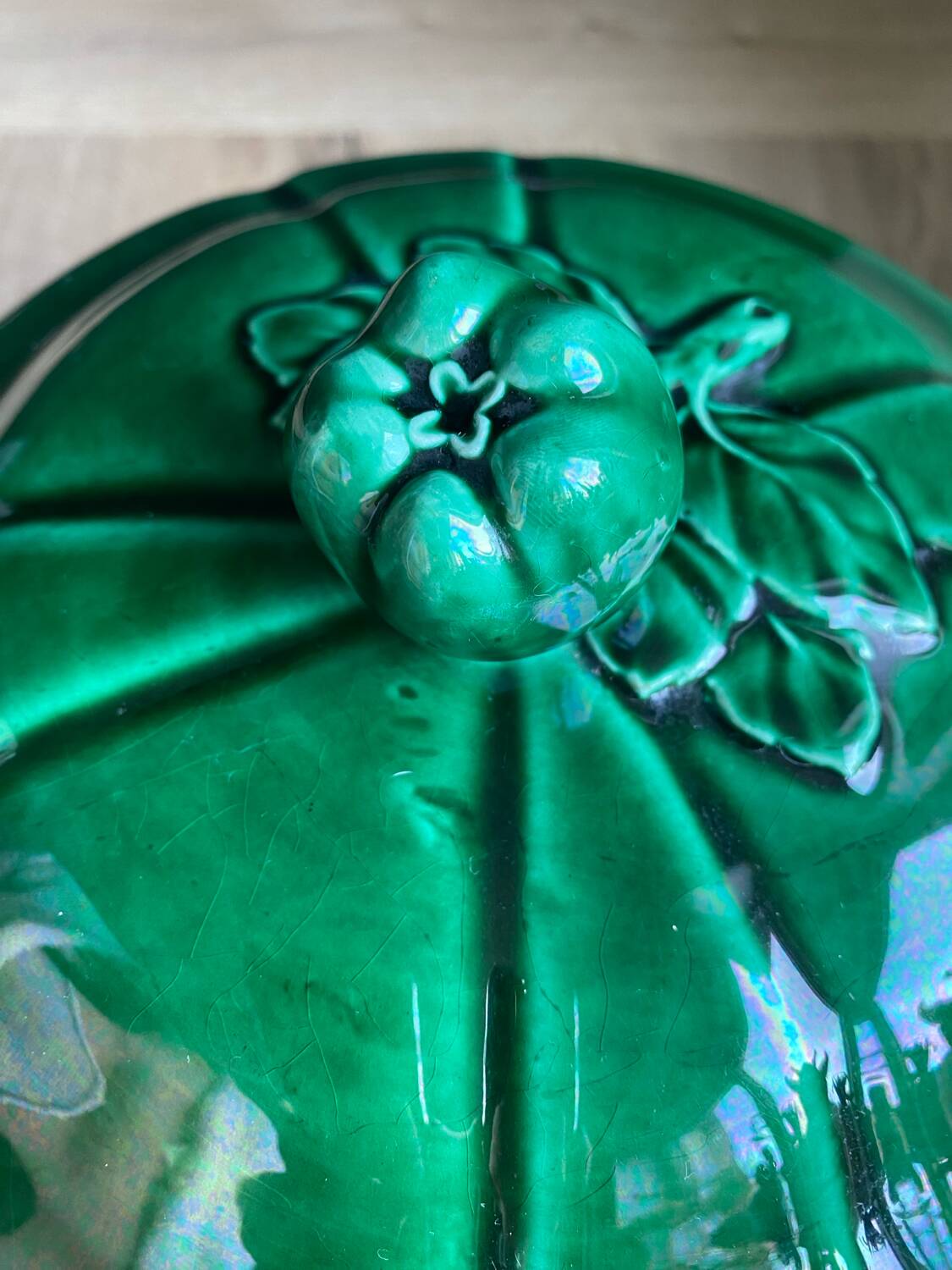 green earthenware soup tureen