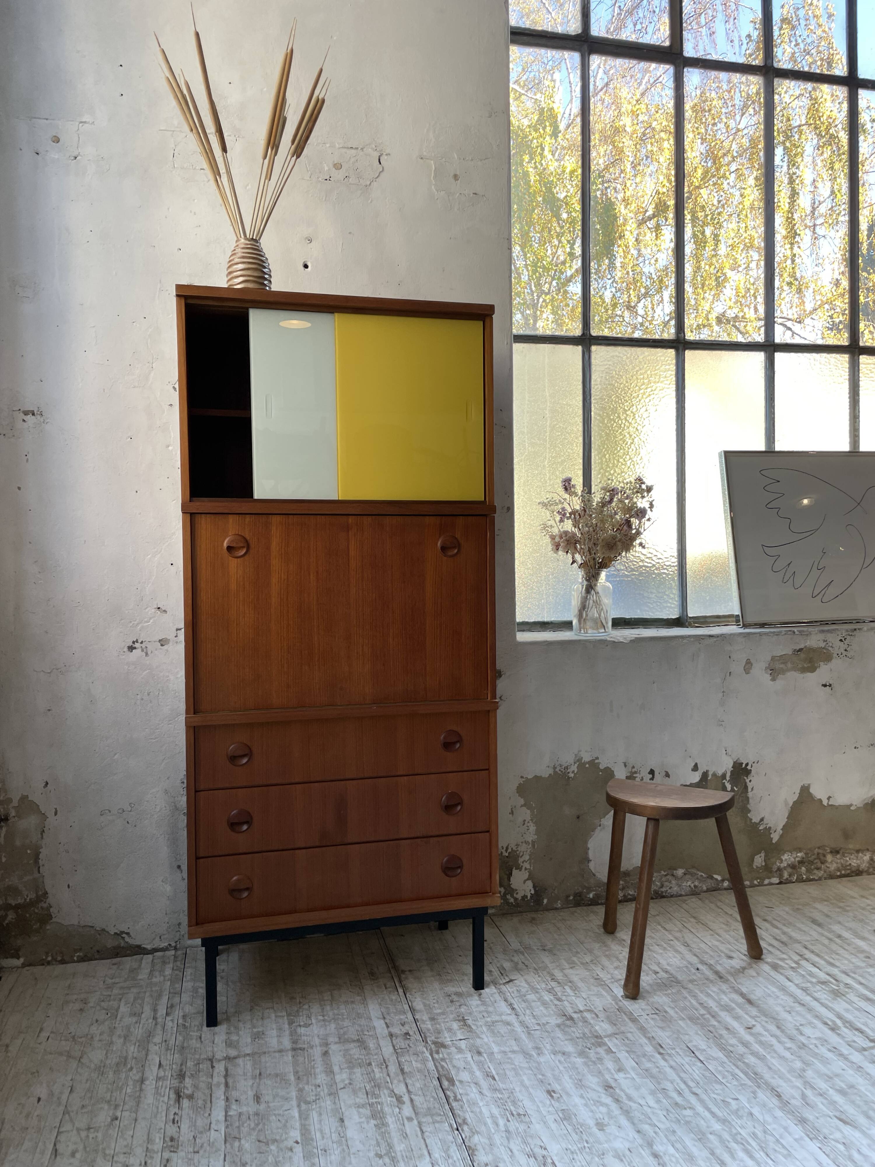 Modernist teak secretary desk, 1950s