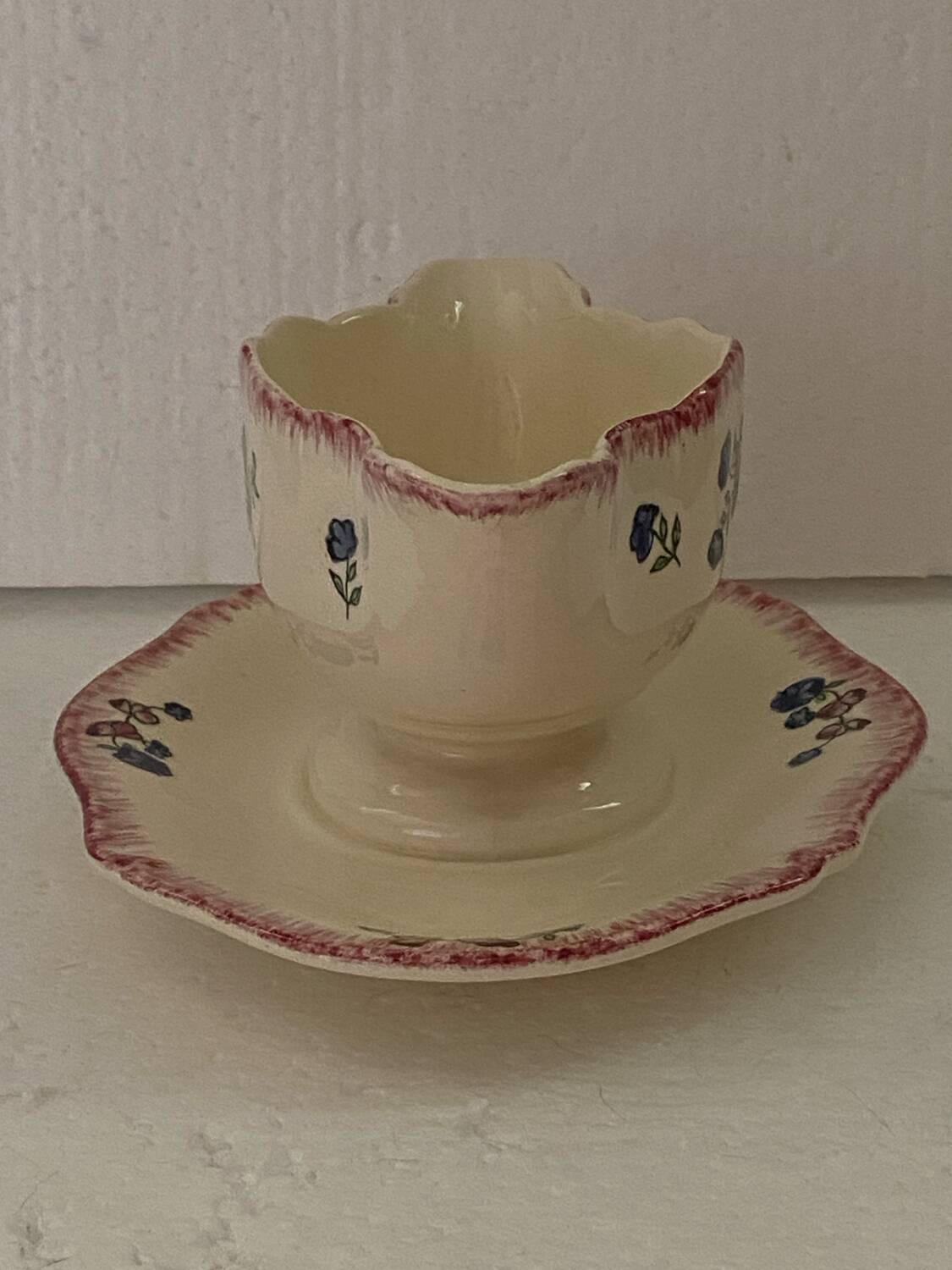Saucière vintage GIEN décor peint à la main garanti inaltérable !