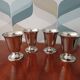 4 vintage stainless steel cups