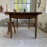 Beech and pine farmhouse table with spindle legs 170 cm