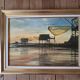 Oil on canvas Roland Rochefort signed framed Carrelets Meschers / Gironde