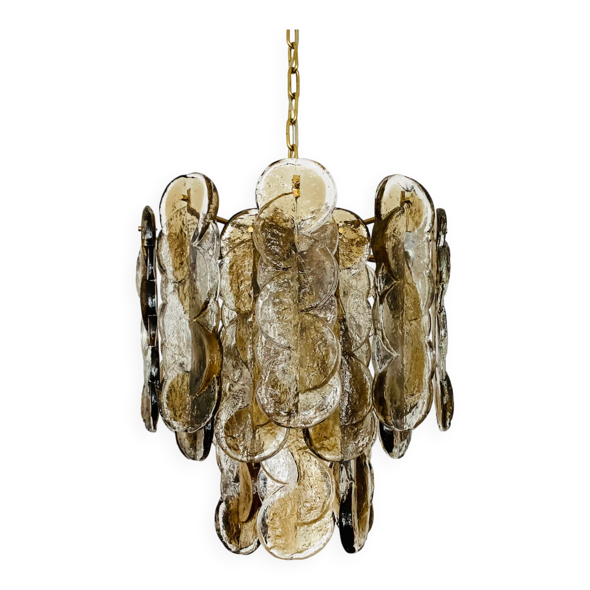 Large smoked glass citrus chandelier by j.t. kalmar