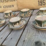 Set of 6 coffee cups with morvan sandstone saucers