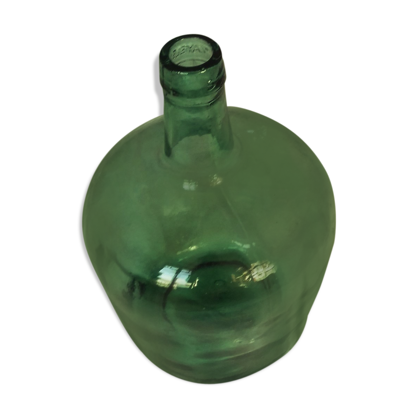 Demijohn Bonbonne green glass Vayelense Deco Indus vase collection