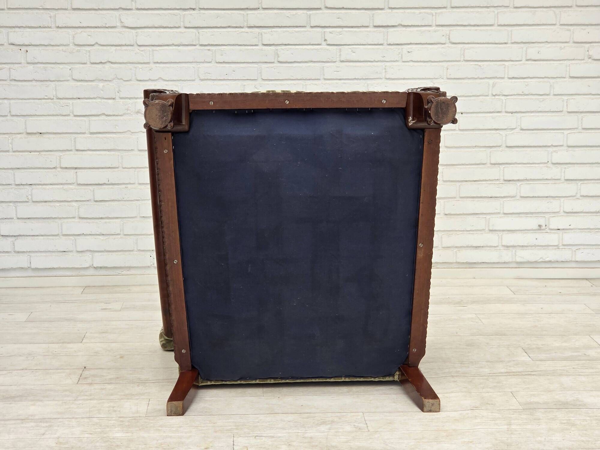 1950s, Danish armchair, furniture velour, teak wood.