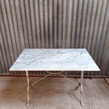 Marble bistro table with cast iron base