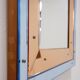 Bevelled wall mirror with blue and copper mirror panels - Italy 1930s