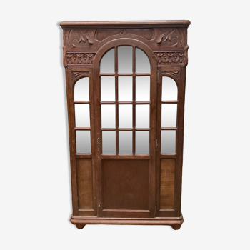 Ancienne armoire penderie avec porte miroir, transformée