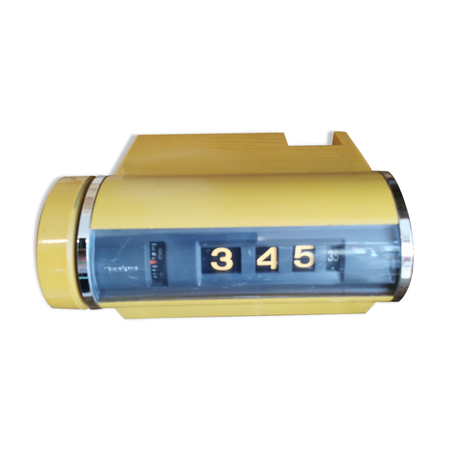 Yellow vintage sankyo alarm clock