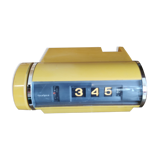 Yellow vintage sankyo alarm clock