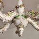 Handgeformt vergoldet vintage Porzellan Kronleuchter Capodimonte 1960er
