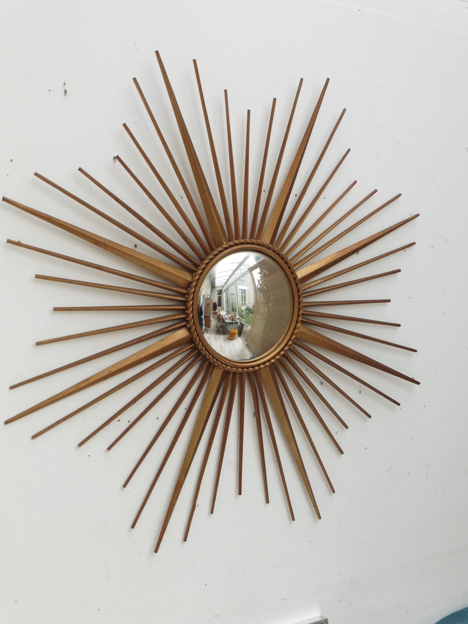 Mirror bulging Sun 85 x 85 cm