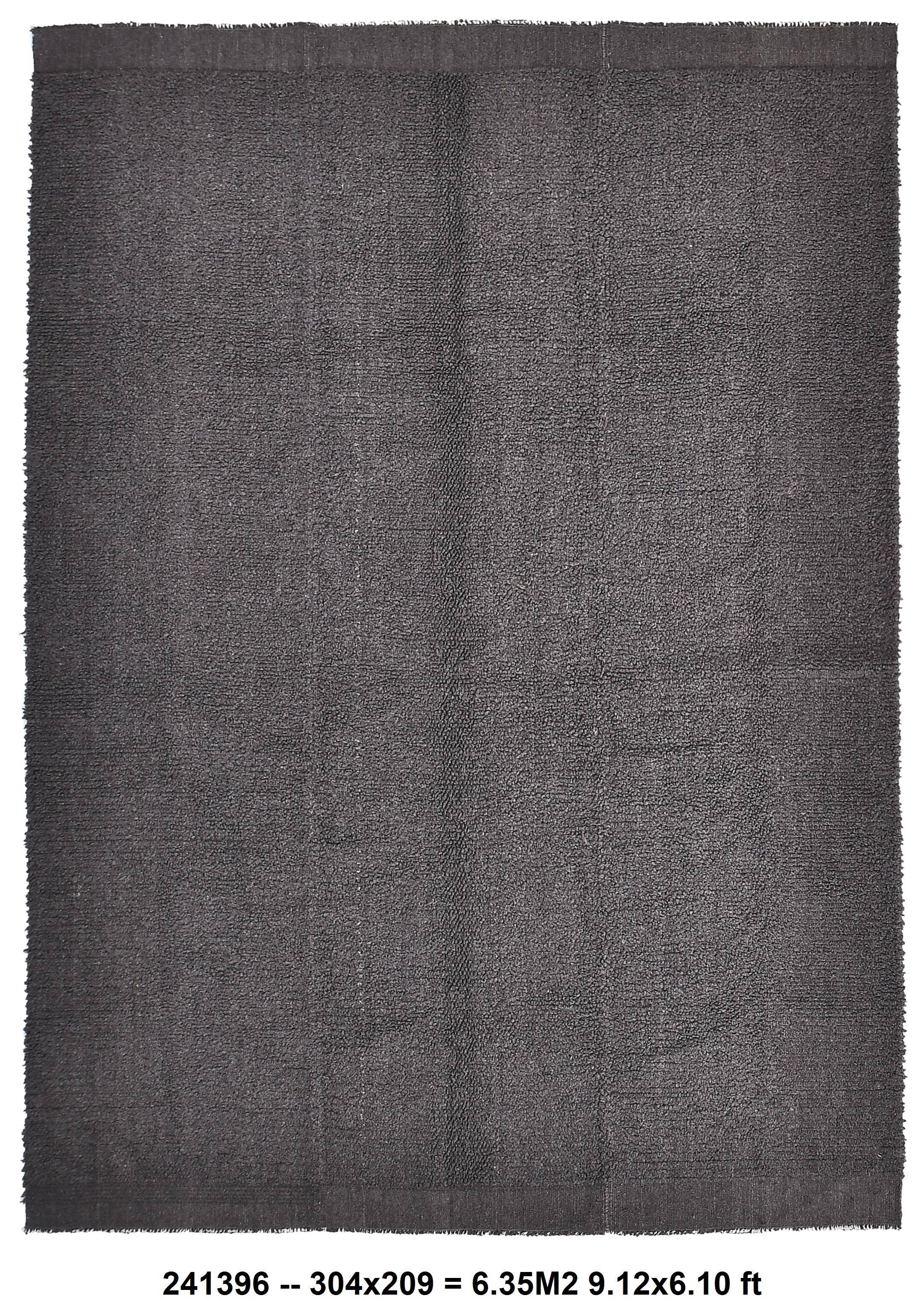 7x10 Brown & Gray Vintage Wool Rug 209x304Cm