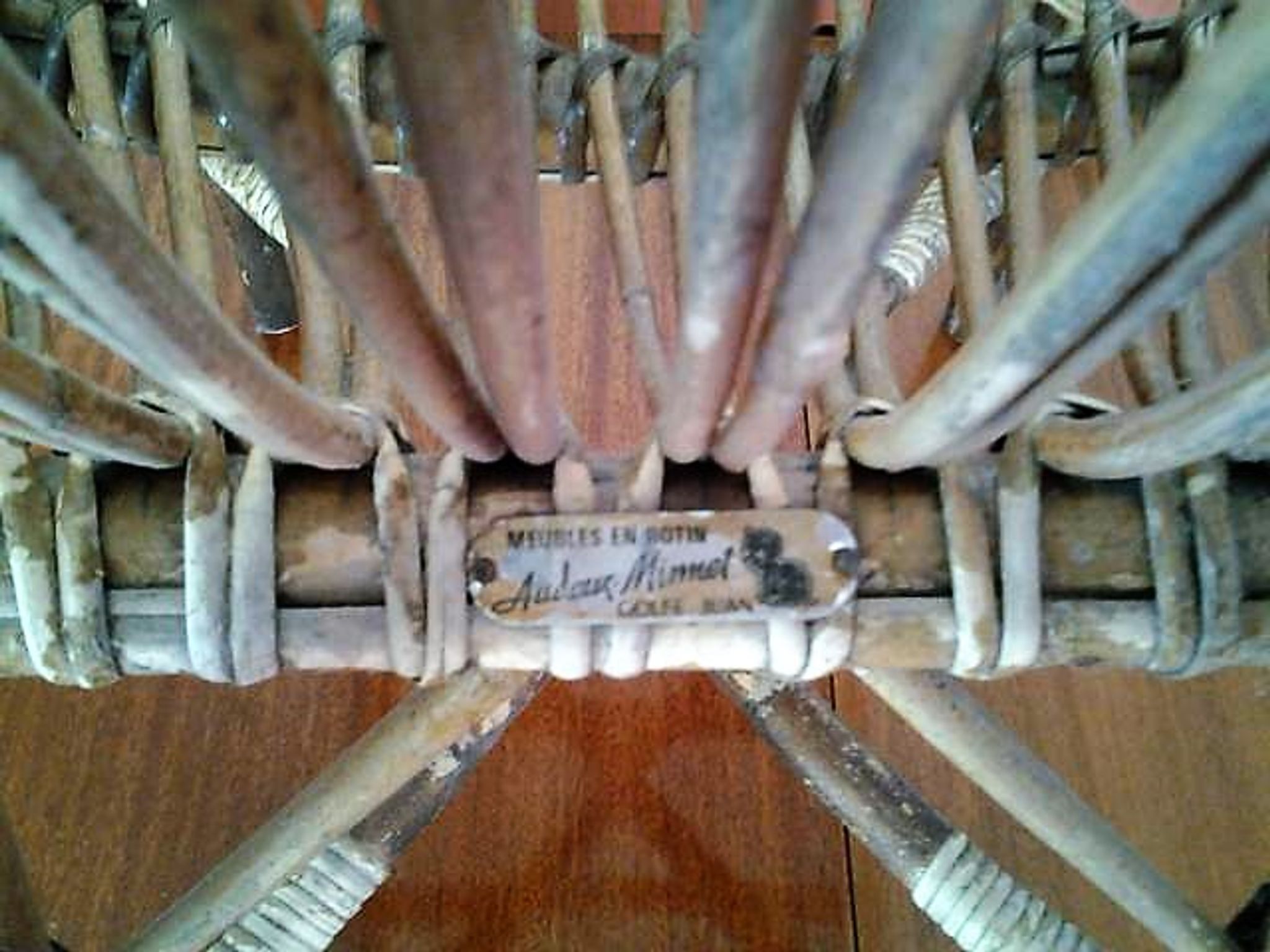 Chair in bamboo and rattan Audoux Minnet Golf Juan of the 1950s