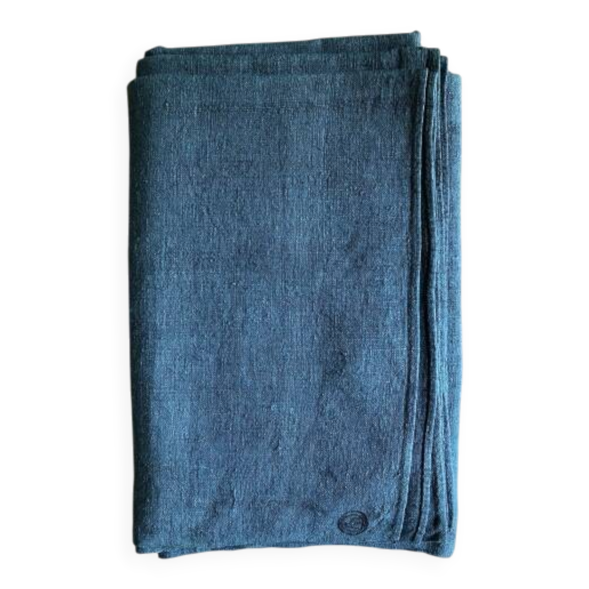 Aqua Blue Hemp Vintage Tablecloth
