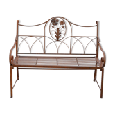 Iron with décor of flowers Garden Bench