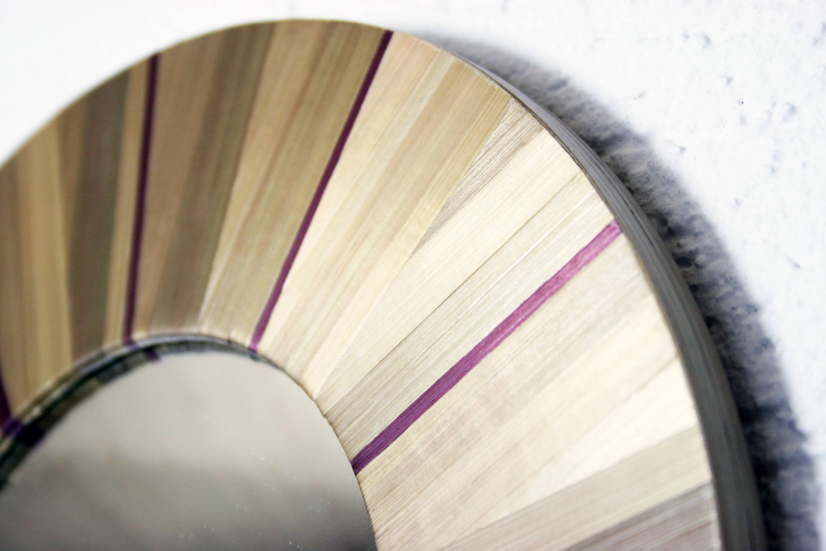 Witch's Eye Mirror in straw marquetry