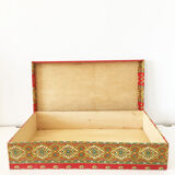 Old wooden box and fabrics