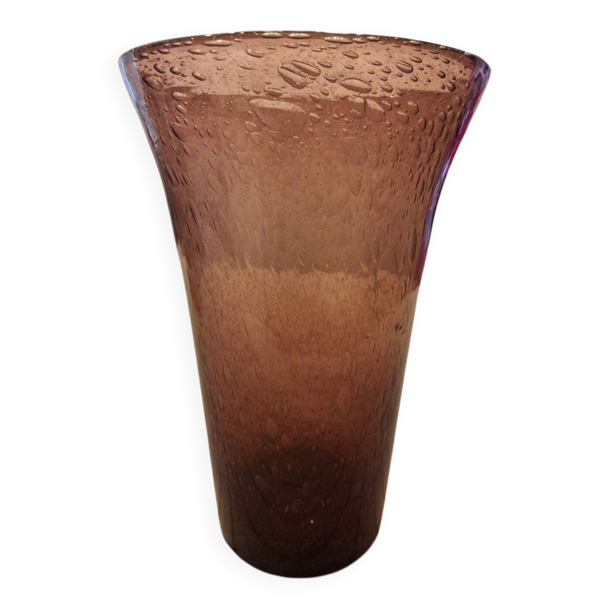 Vintage plum blown glass vase