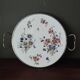 Sarreguemines Digoin “Righi” earthenware tray, metal rim and handles.