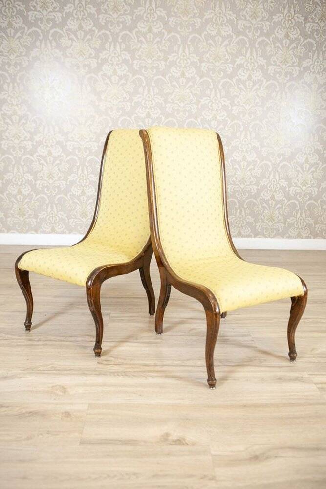 Yellow Swan Armchairs, 1890s, Set of 2