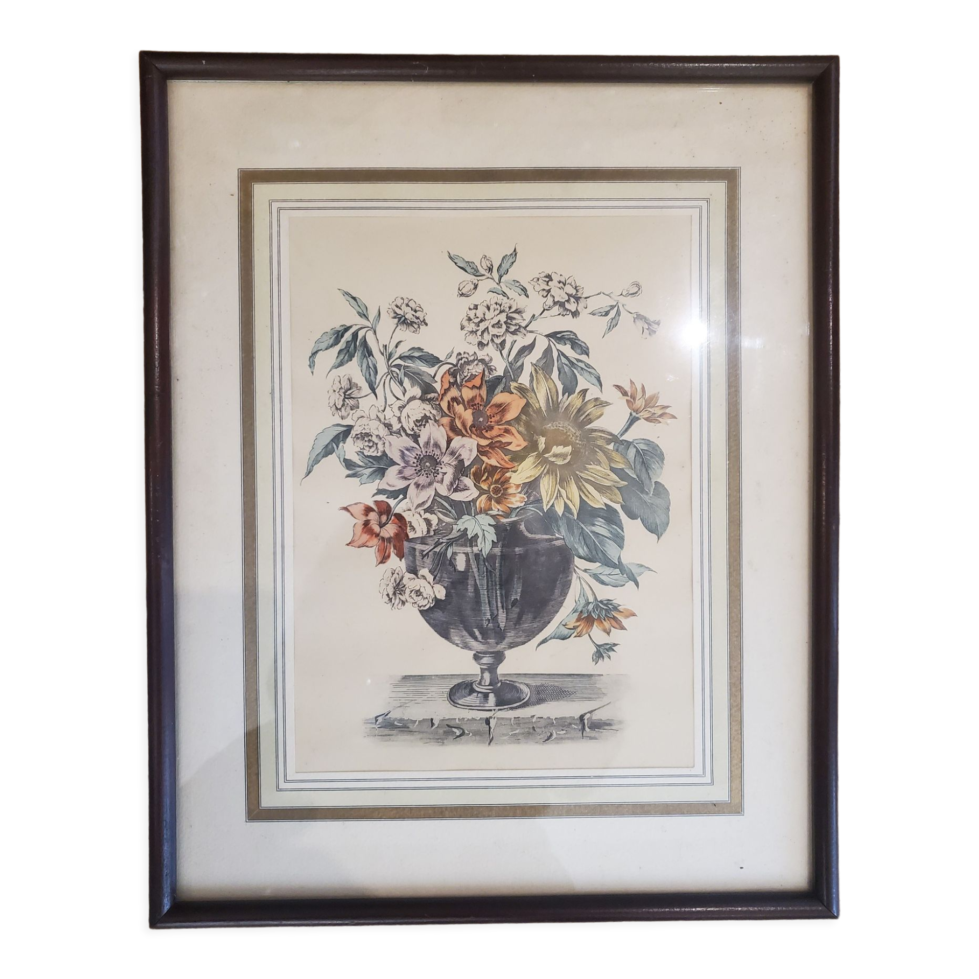 Lithograph bouquet of flowers
