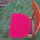Pair of Scandinavian chairs in teak and red fabric