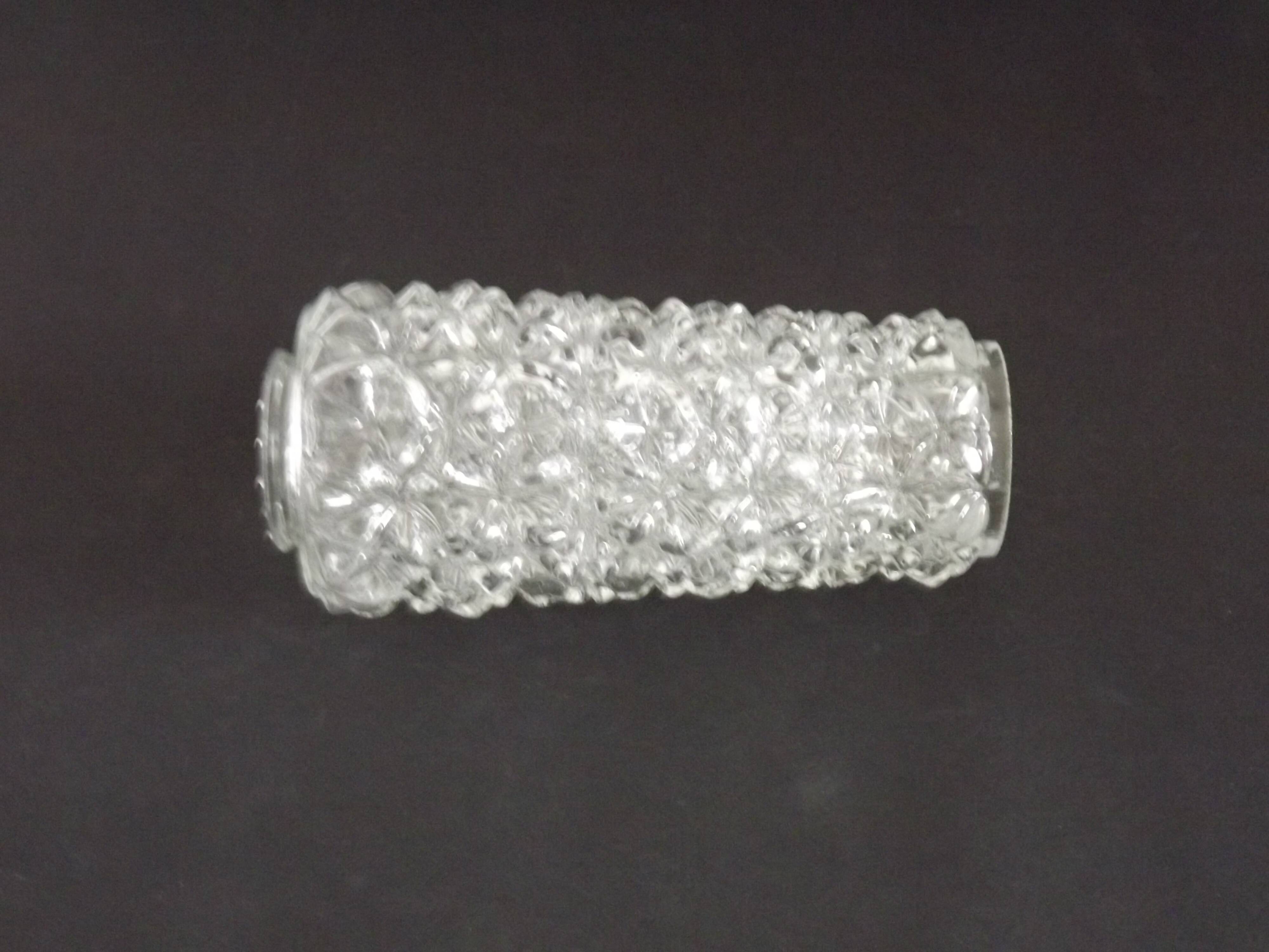 French vintage retro clear cut glass chandelier replacement shade