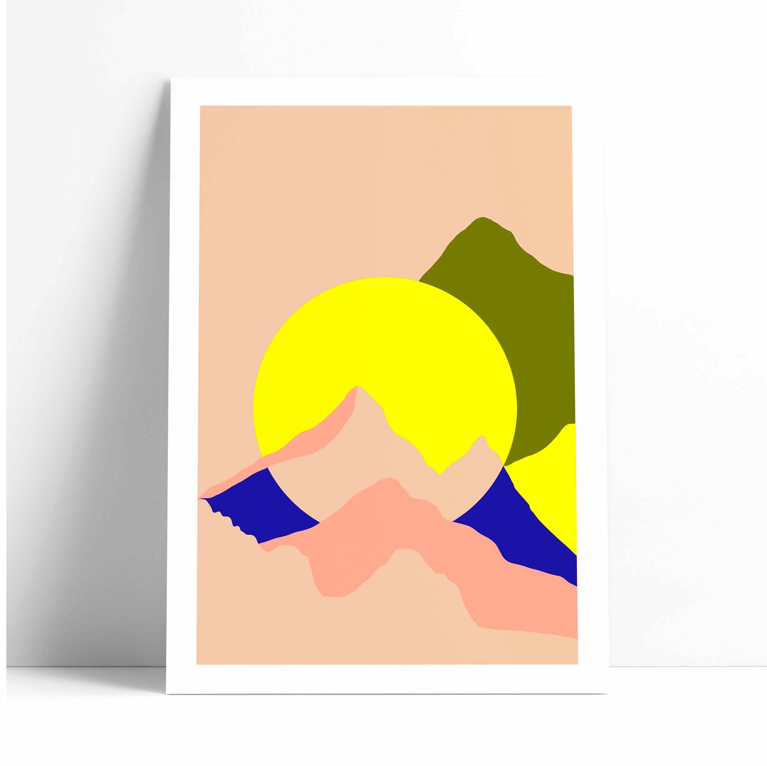 Rond soleil montagne - limited edition art print (a3)