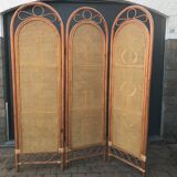 Ancient bamboo screen, rattan and canning