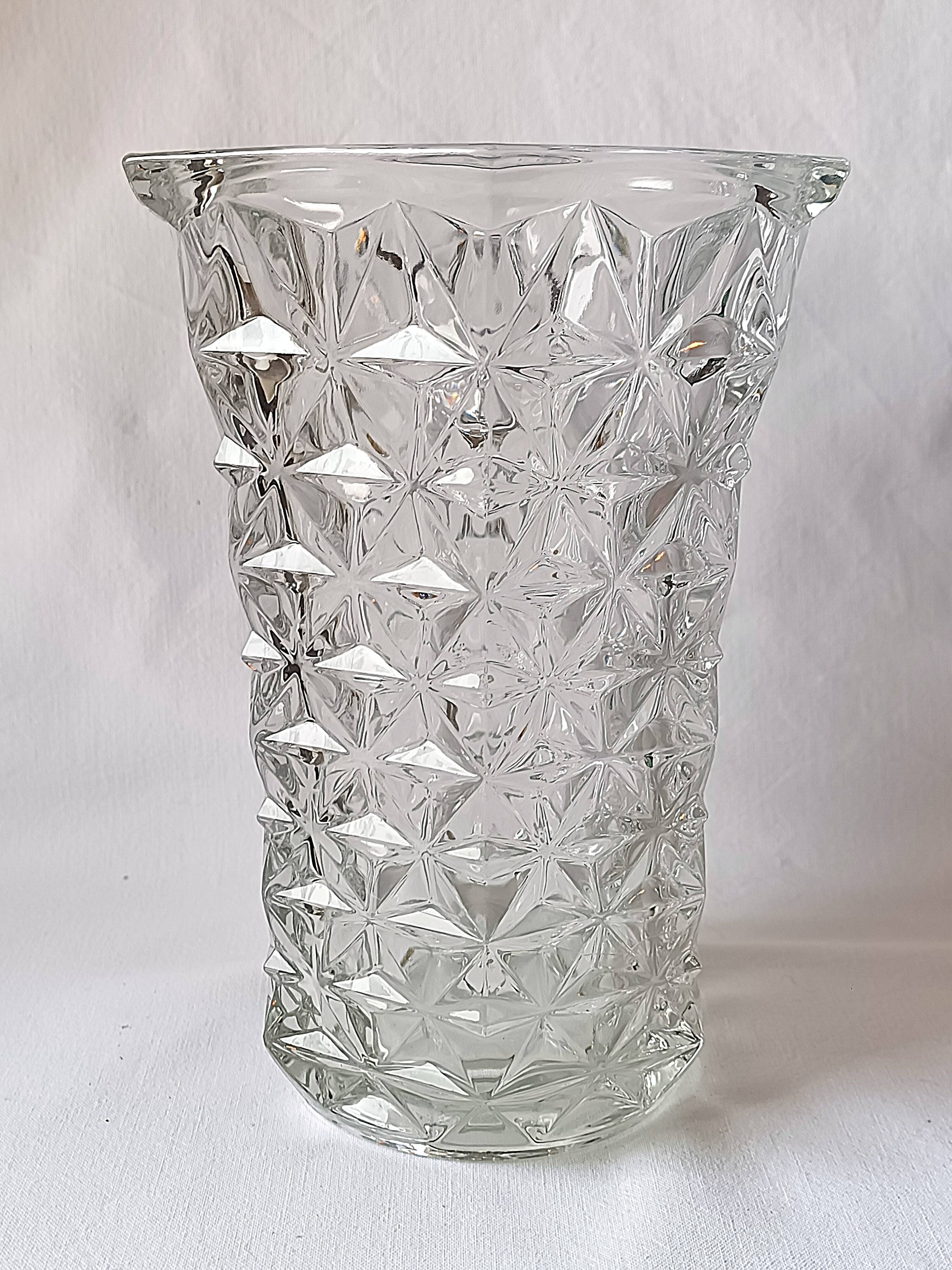 large vintage crystal vase flower decoration
