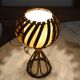 Louis Sognot bedside lamp in vintage rattan 1950