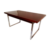Table de repas à rallonges vintage Palissandre de Rio & Chrome 1960