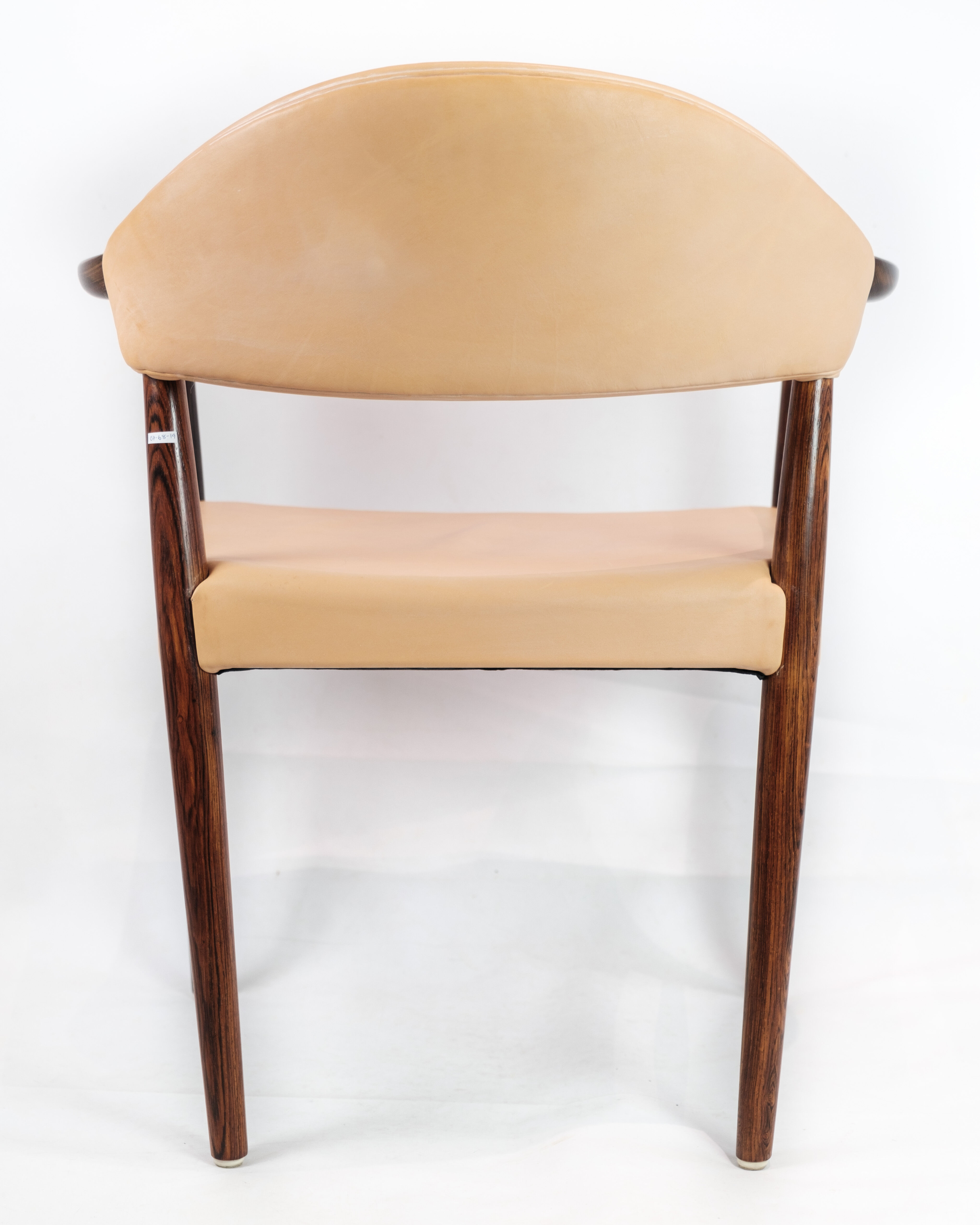 Armchair in Rosewood with Light Natural Leather Designed by Kurt Ol