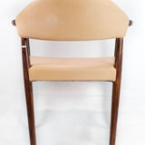 Armchair in Rosewood with Light Natural Leather Designed by Kurt Ol