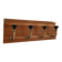 Wall coat rack with 4 hooks – Grooved wood and black ceramic